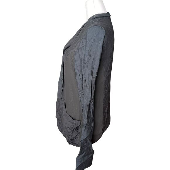 Silence + Noise Medium Thin Blazer Open Front Dark Blue Black Lightweight - Picture 8 of 12